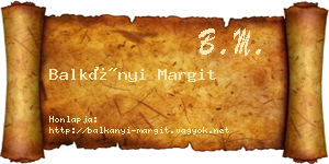 Balkányi Margit névjegykártya